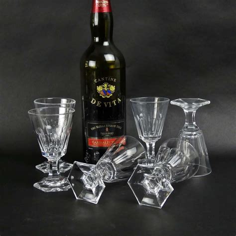 set  french crystal port glasses  antique wine glasses carafes