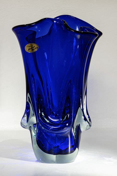 udo zoellner glaskunst meissen blue fazzoletto vase catawiki