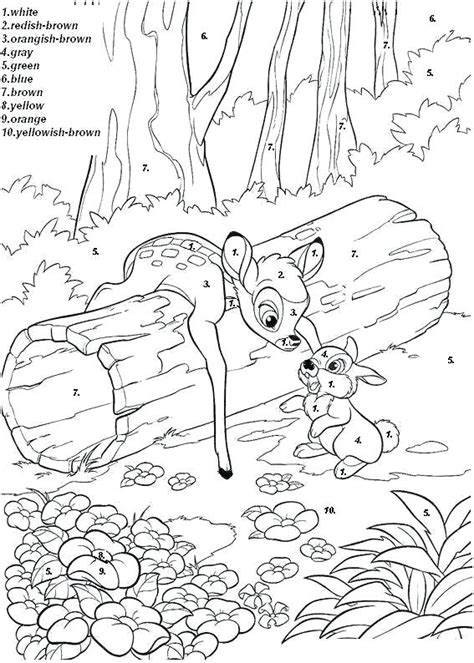 disney color  numbers coloring pages  getdrawings