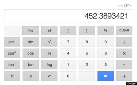 google calculator     big keyboard  voice command huffpost