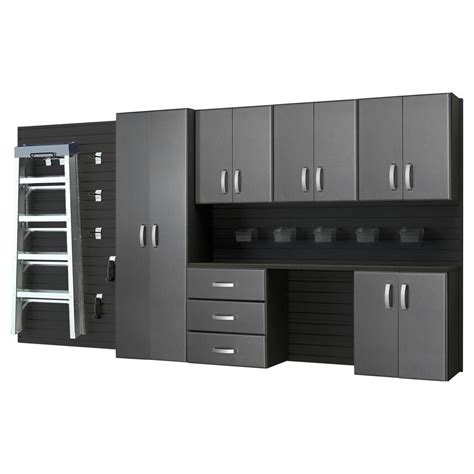 flow wall modular wall mounted garage cabinet storage set  workstationaccessories black