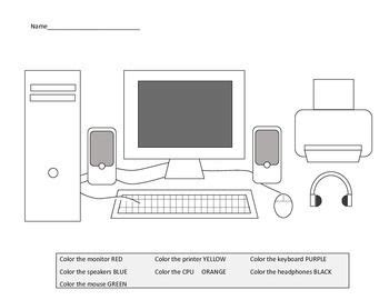 printable coloring pages computer parts