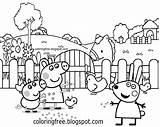 Peppa Pages Rabbit Sheets Kiddies Farmyard sketch template