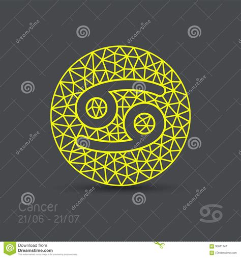 Cancer Zodiac Sign Stock Vector Illustration Of Linear