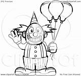 Clown Circus Balloons Holding Cartoon Clipart Coloring Waving Friendly Thoman Cory Outlined Vector 2021 sketch template