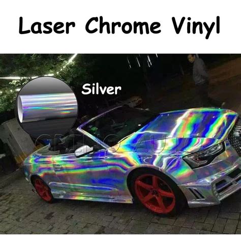 nieuwste   glossy laser chrome kleur veranderd regenboog auto wrap vinyl film met