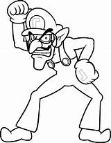 Waluigi Coloring Pages Print Mario Super Printable Deviantart Wario Outline Kids Color Colouring Bears Care Sheets Luigi Visit Sketch Choose sketch template