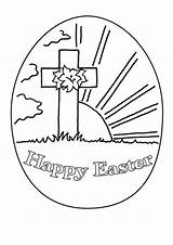 Easter Coloring Religious Pages Cross Happy Kids sketch template