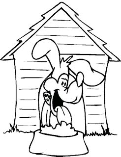 kids page dog house coloring pages