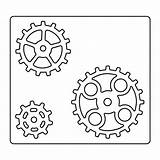 Template Gear Bicycle Gears Steampunk Stencils Party Paper sketch template