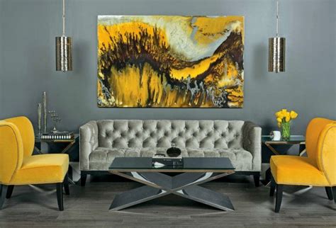 modern grey  yellow living room designs top dreamer