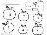 Count Preschool Apples Kindergarten Math Roll Color Preview sketch template