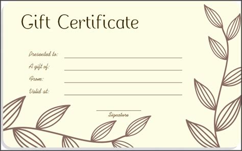 printable blank gift certificates sampletemplatess sampletemplatess