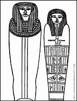 Sarcophagus Printable Mummy Coloring Egypt Ancient Married Woman Man sketch template