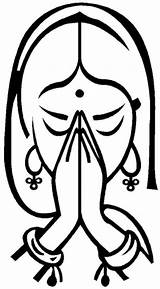 Namaste Indian Clipart Hands sketch template