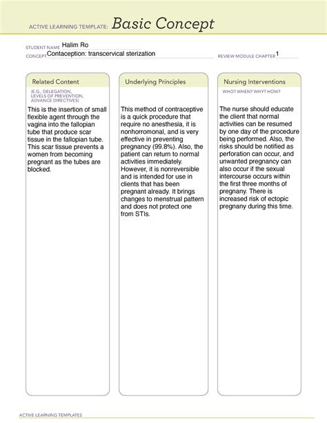 basic concepts template contraception halim ro active learning templates basic concept