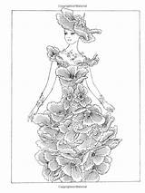 Coloring Fashion Creative Haven Books Book Flower Fantasies Fashions Ju Ming Sun Pages Adults Color People Volwassenen Para Designs Voor sketch template
