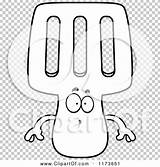 Spatula Surprised Mascot Outlined Cory Thoman sketch template