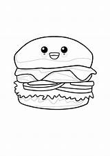 Coloring Burger Hamburger Cheeseburger Coloring1 sketch template
