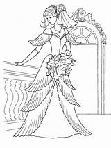 Coloring Wedding Pages Kids Colouring Printable Print Princess Barbie Dress sketch template
