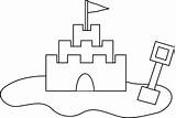 Castle Sand Outline Template Clip Sandcastle Clipart Printable Clker Coloring Drawing sketch template