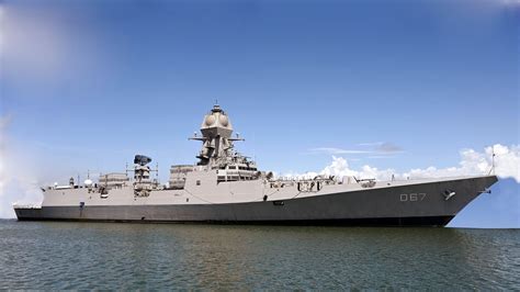 navy  commission india built stealth guided missile destroyer latest news india hindustan