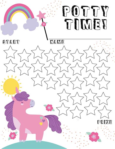 printable reward chart unicorn rainbow sticker chart instant etsy