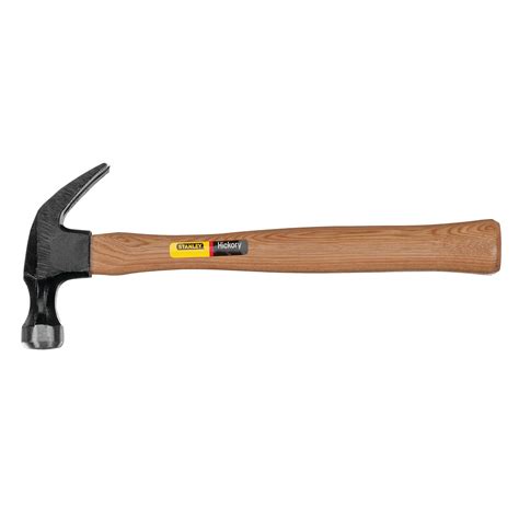 oz curved claw wood handle nailing hammer   stanley tools