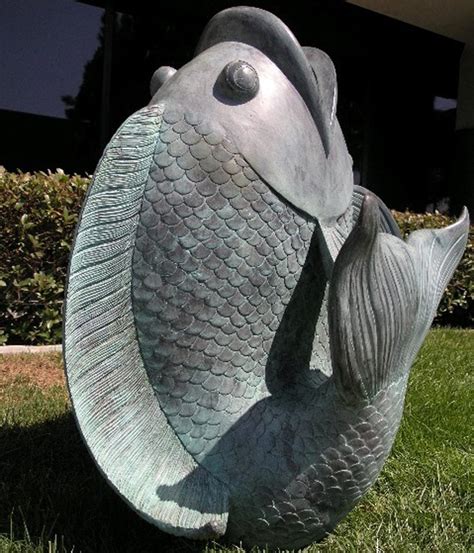 factory price outdoor garden large fish sculpture bronze statues
