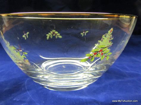 9 Clear Glass Christmas Tree Salad Bowl