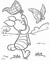 Pooh Winnie Coloring Piglet Topcoloringpages Butterfly Print sketch template