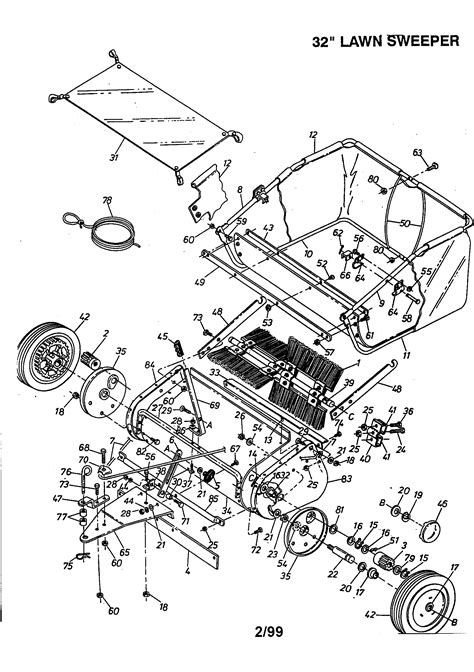 lawn sweeper diagram parts list  model  craftsman parts lawn sweeper vacuum