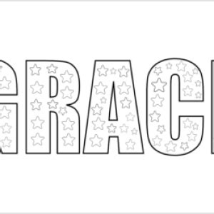 grace coloring page printable  inspiring word grace floral design