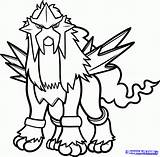 Outline Legendary Entei Drawing sketch template