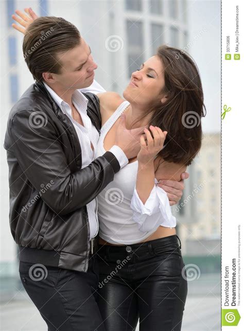 Fight Between Men And Women Royalty Free Stock Image