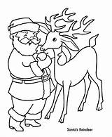 Reindeer Coloring Pages Santa Christmas Claus Drawing Kids Xmas Template Printable Color Print Colouring His Line Sheets Santas Drawings Templates sketch template