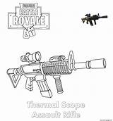 Fortnite Coloring Pages Assault Rifle Printable Scope Thermal Info sketch template