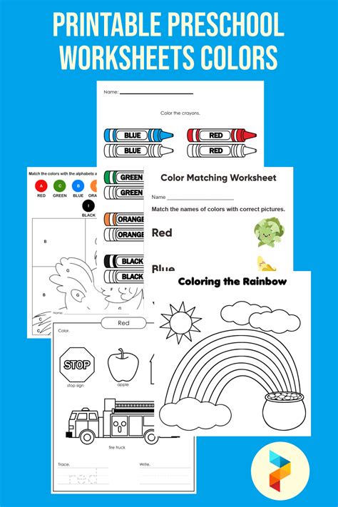 printable preschool worksheets colors