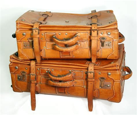 vintage leather luggage set at 1stdibs