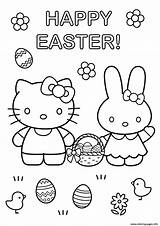 Kitty Easter Hello Coloring Pages Bunny Printable Happy Colouring Color Print Drawing Kids Online Book Egg Books Spring Paper Holidays sketch template