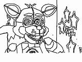 Foxy Coloring Pages Funtime Nightmare Fnaf Drawing Freddy Old Color Printable Getcolorings Getdrawings Popular Colorings Print Colorin sketch template