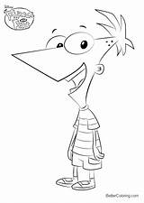 Phineas Ferb Draw Coloring Pages Flynn Drawing Step Tutorials Drawings Easy Cartoon Printable Kids Adults Character Drawingtutorials101 Tutorial Choose Board sketch template