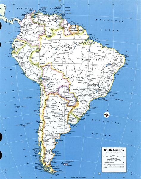 physical  political map  south america