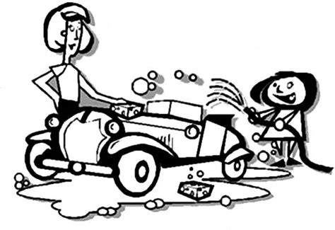 mommy  daughter car wash coloring pages  place  color