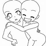 Hugging sketch template