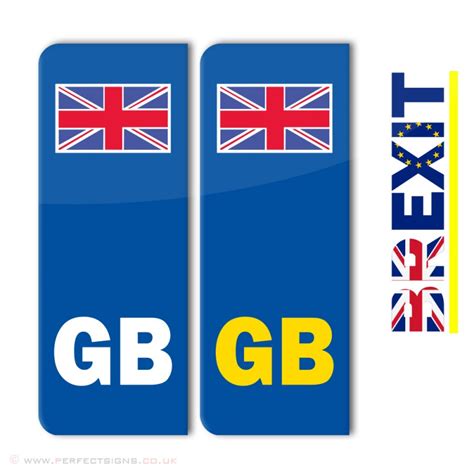 gb union jack number plate stickers