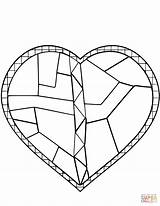 Heart Stained Glass Coloring Pages Printable Supercoloring Drawing Choose Board Categories sketch template