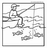 Fishing Coloring Pages Kids Printable Man Fisherman Clipart Color Fish Sheets Sports Print Colouring Summer School Animals Drawings Choose Board sketch template