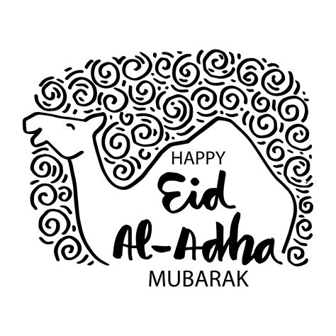 happy eid al adha design  camel  vector art  vecteezy