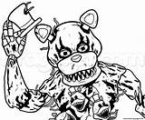 Freddy Coloring Fnaf Nightmare Fazbear Five Nights Freddys Pages Draw Printable Color Book sketch template